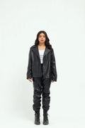 Noir Leather Cargo Pants