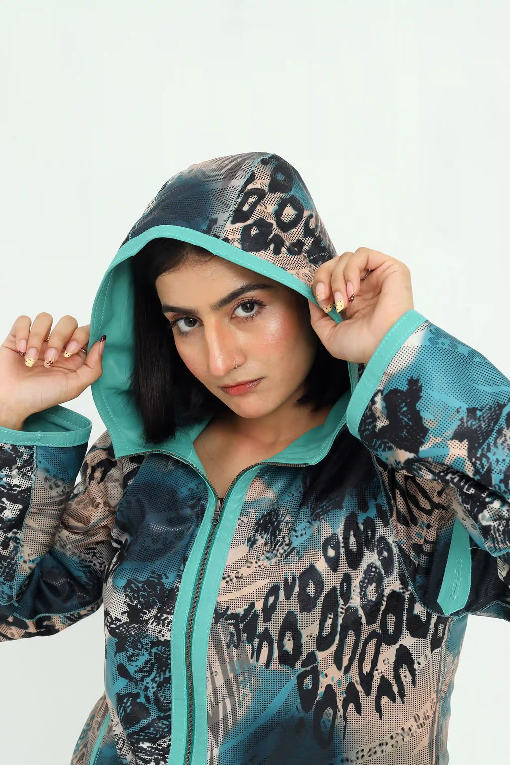 Azura Leather Hooded Jacket