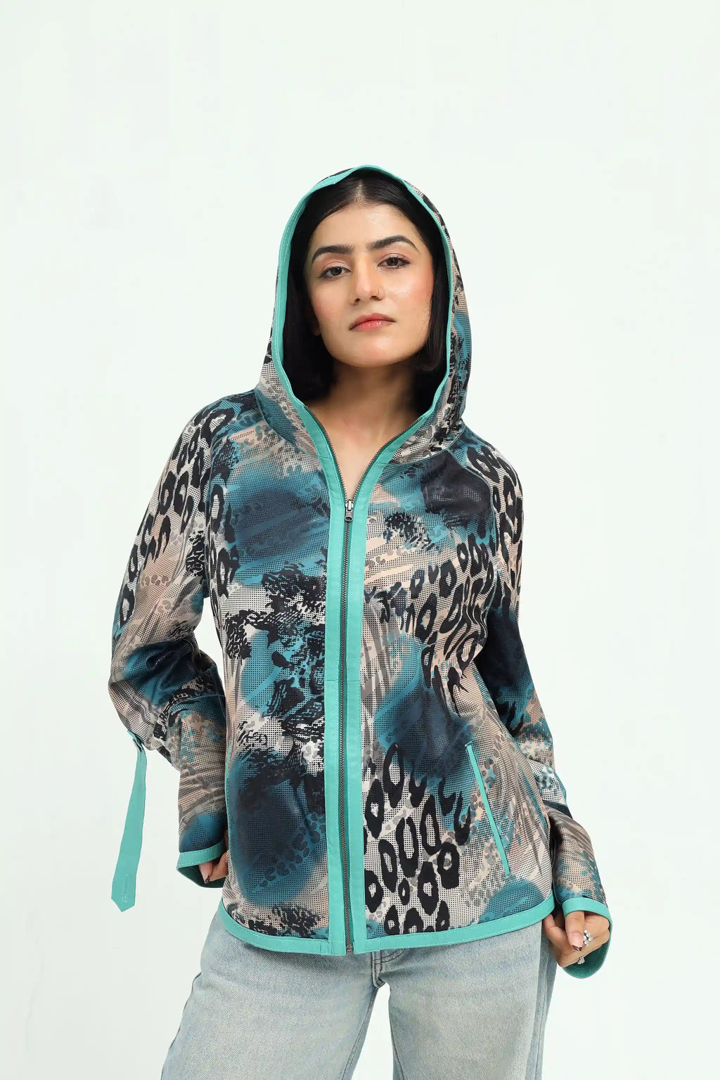 Azura Leather Hooded Jacket