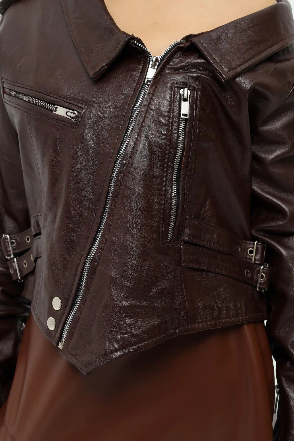 Ravelle Cropped Biker Jacket