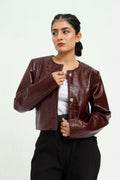 Vespera Cropped Leather Jacket