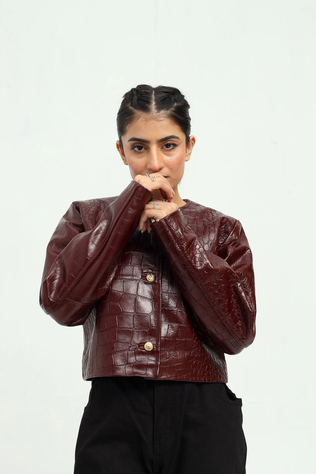Vespera Cropped Leather Jacket
