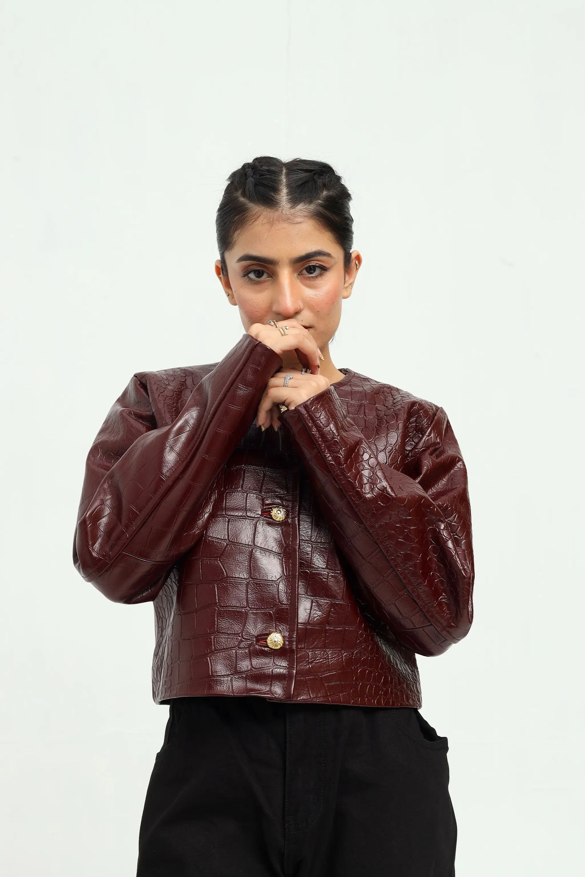 Vespera Cropped Leather Jacket