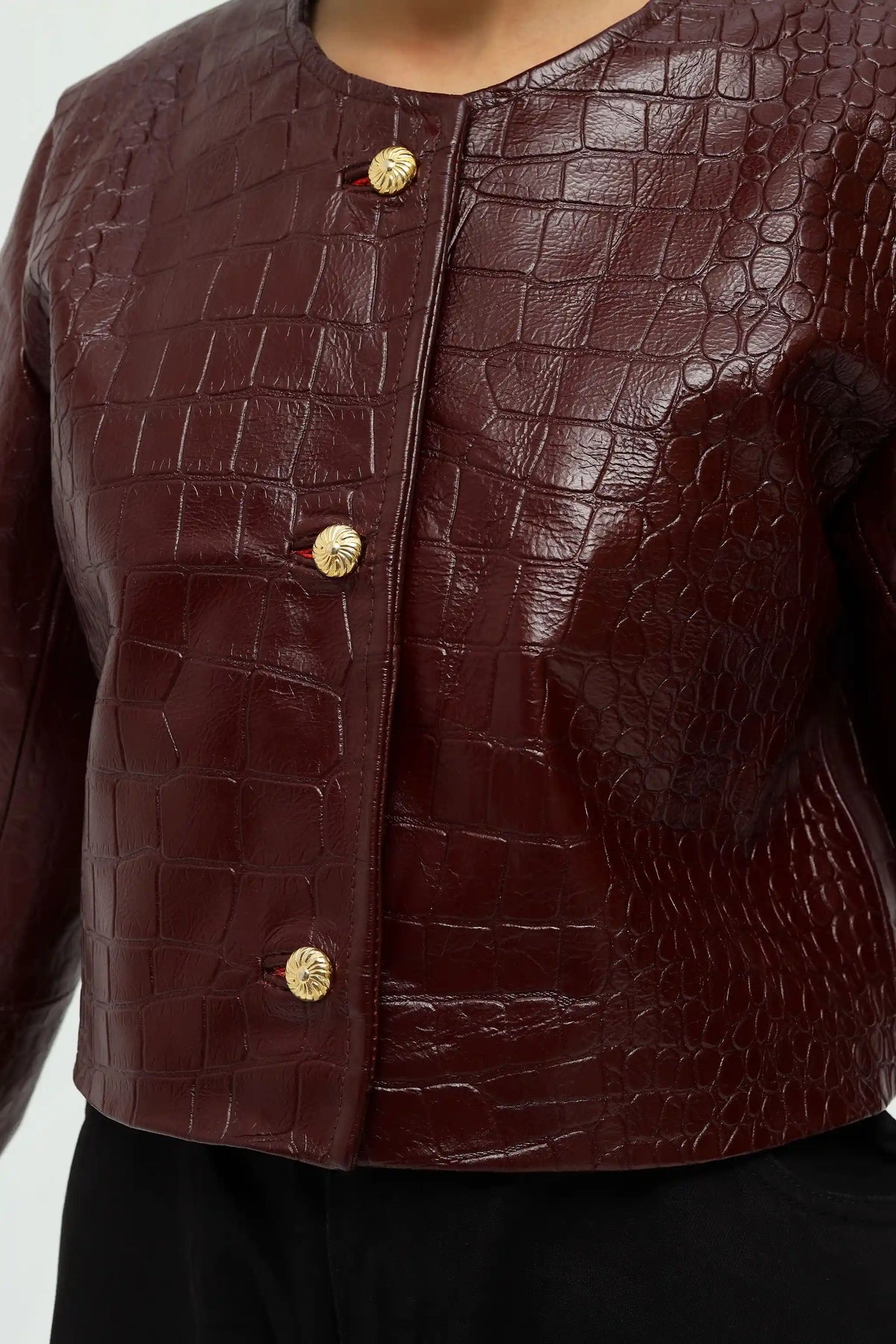 Vespera Cropped Leather Jacket